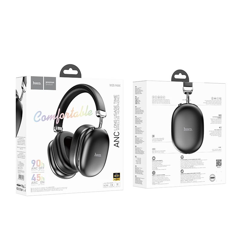 Auricolare Bluetooth HOCO W35 Max, A2DP, ANC, Nero