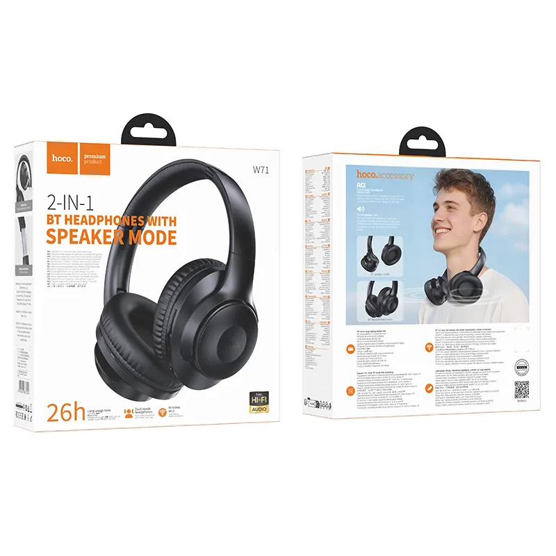 Auricolare Bluetooth HOCO W71, A2DP, Nero