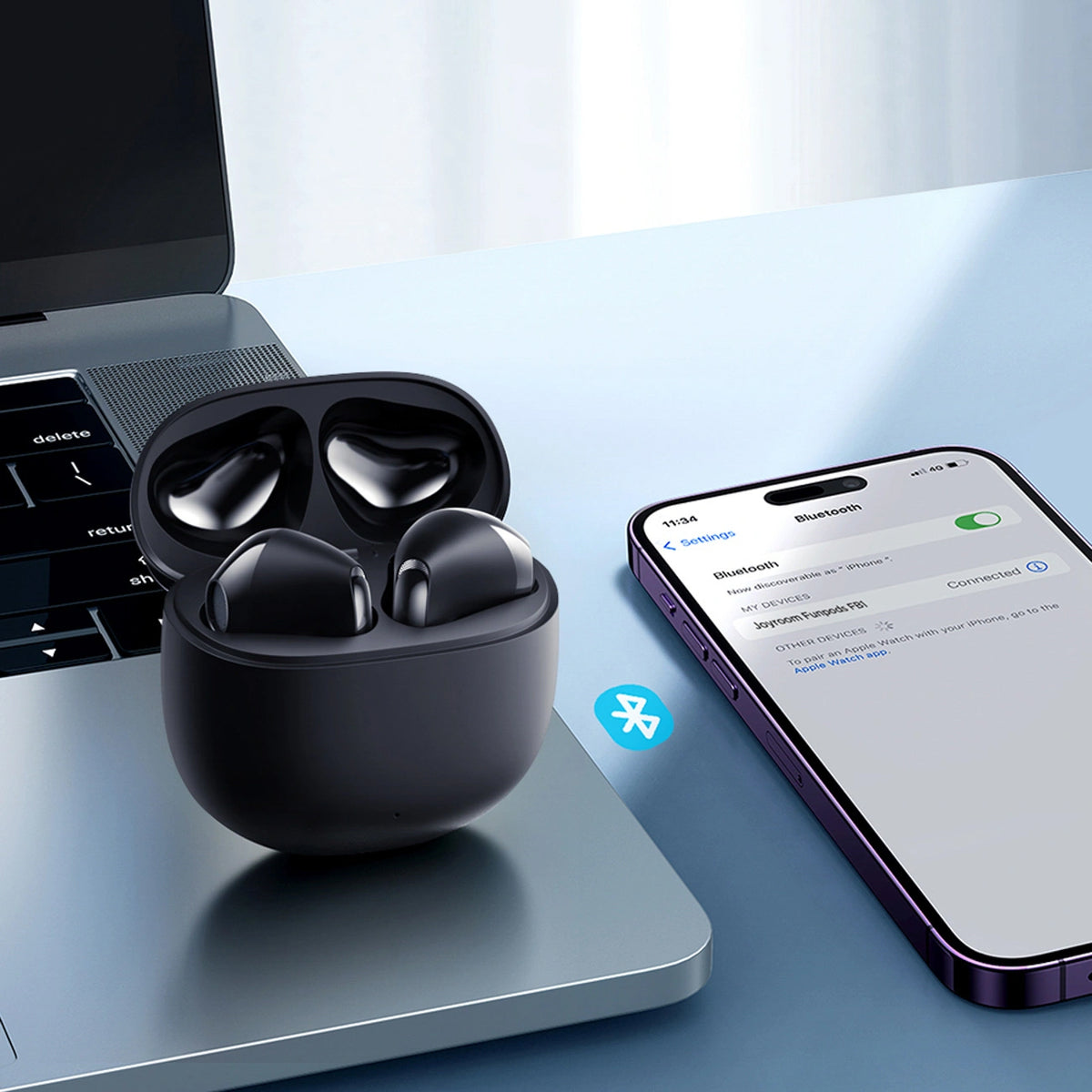 Auricolari Bluetooth Joyroom Funpods JR-FB1 Nuova Versione, TWS, Nero