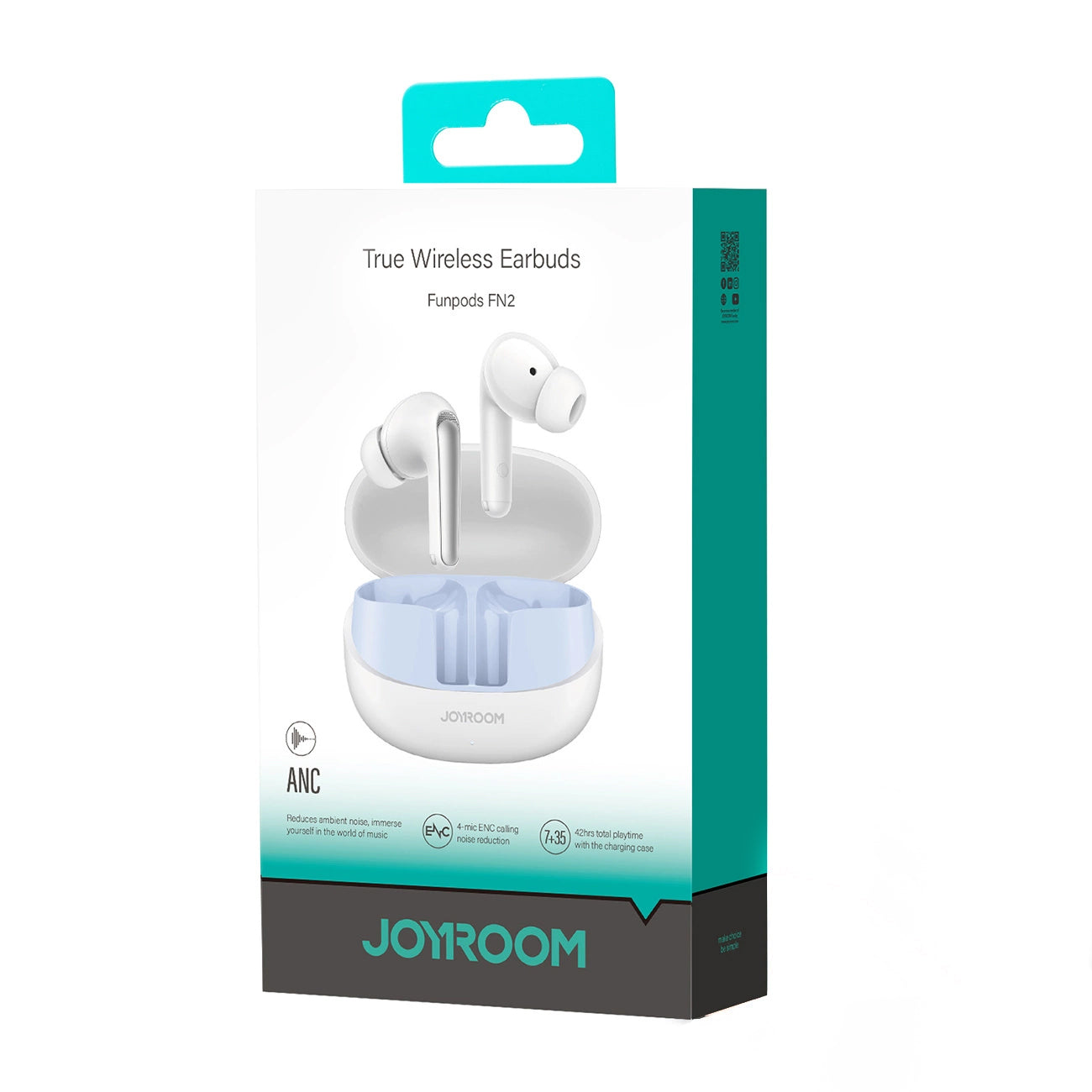 Auricolari Bluetooth Joyroom Funpods JR-FN2, TWS, ANC, Bianco