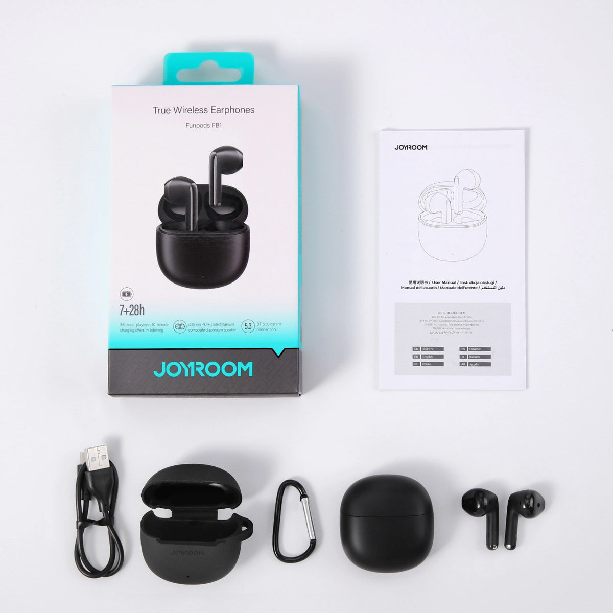 Auricolari Bluetooth Joyroom Funpods JR-FB1 Nuova Versione, TWS, Nero