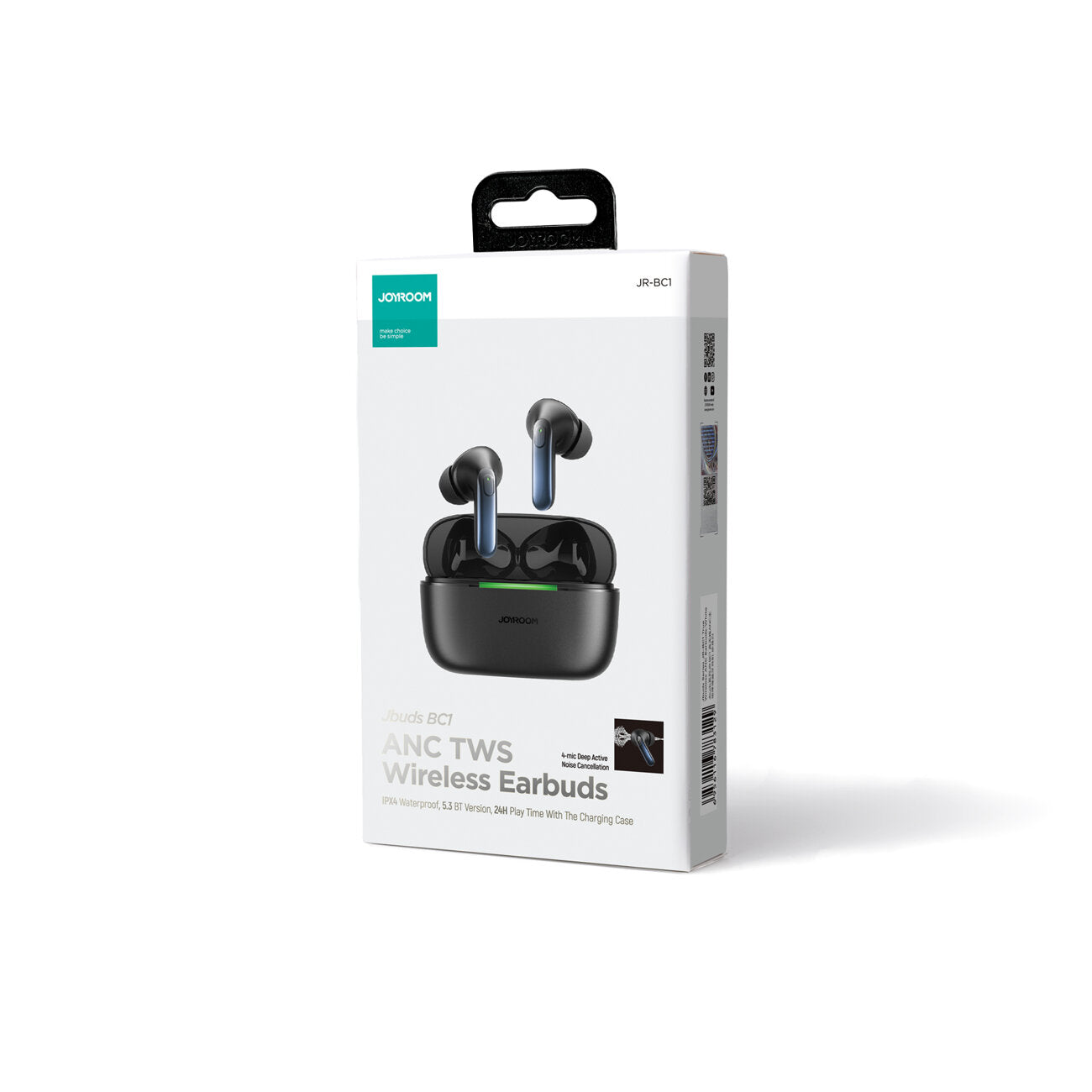 Auricolare Bluetooth Joyroom JR-BC1, TWS, ANC, Nero