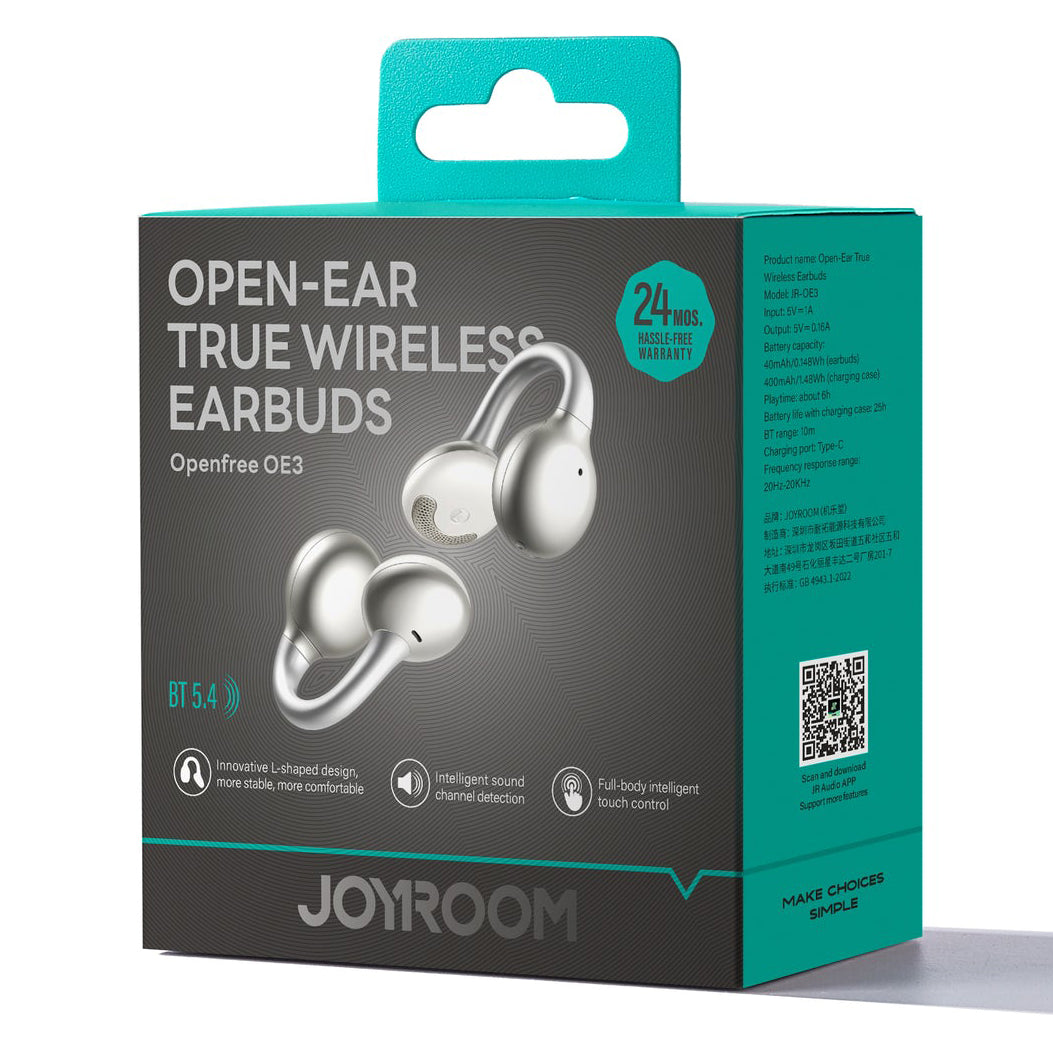 Auricolare Bluetooth Joyroom Openfree JR-OE3, TWS, Argento