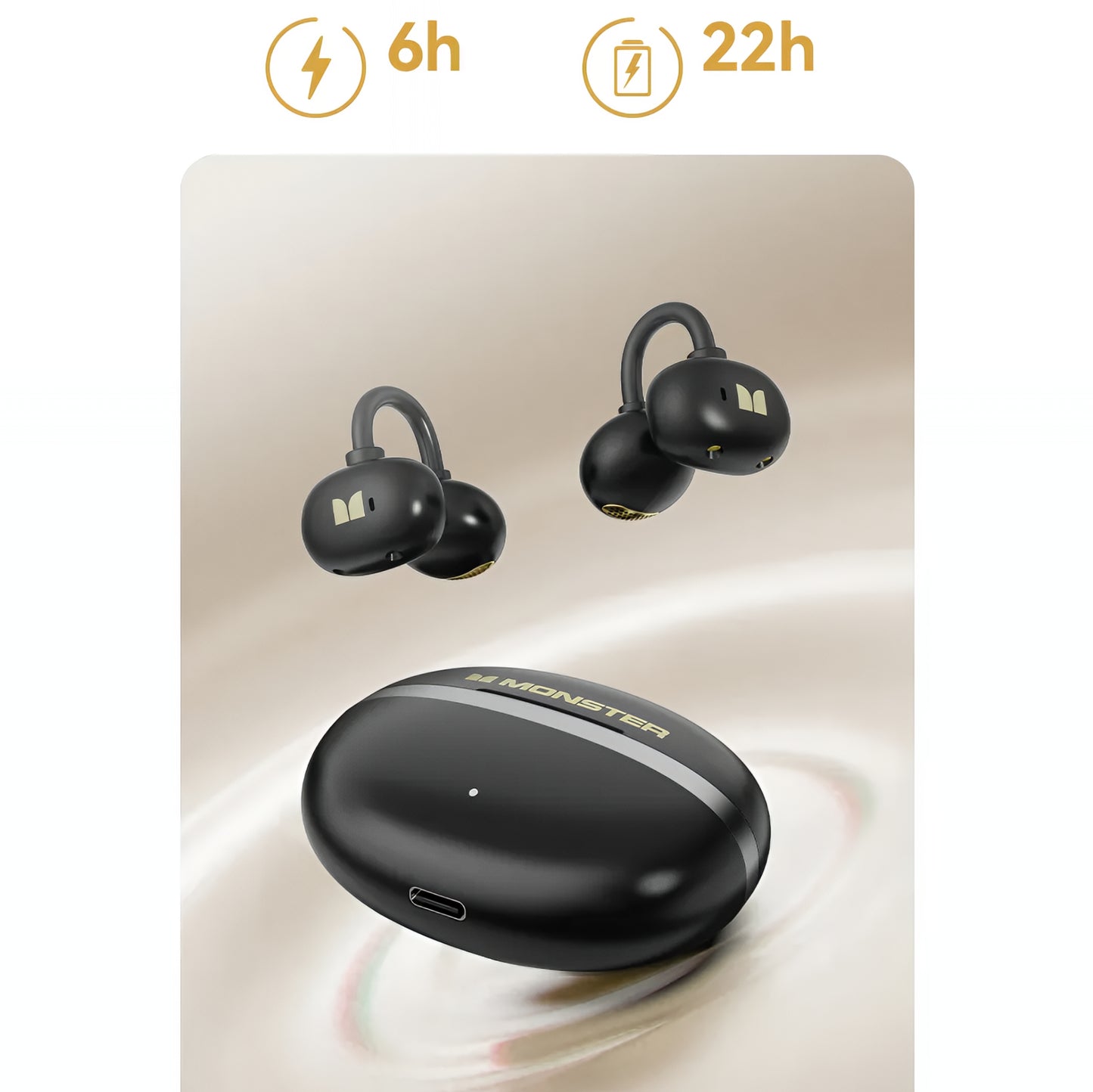 Handsfree Bluetooth Monster AirClip AC200, TWS, Nero