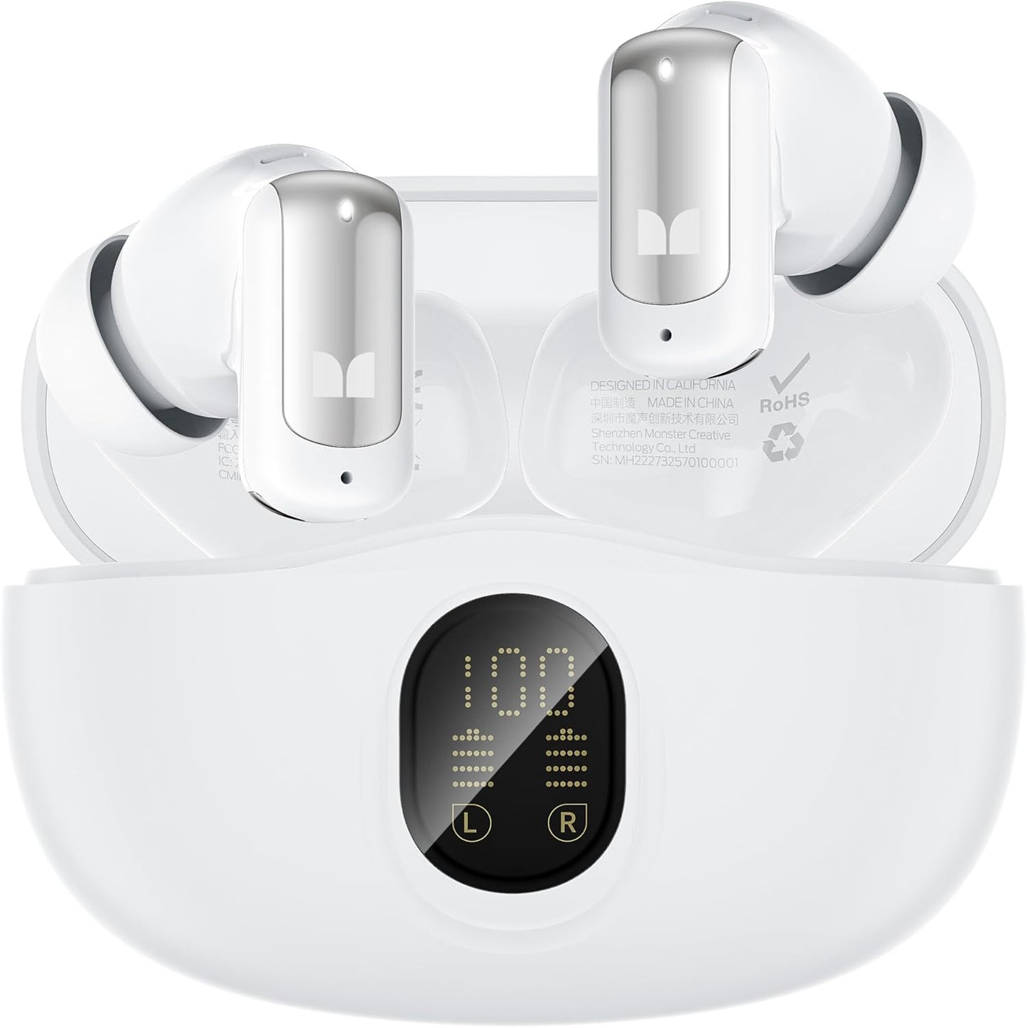 Auricolari Bluetooth Monster N-Lite 217, TWS, Bianco