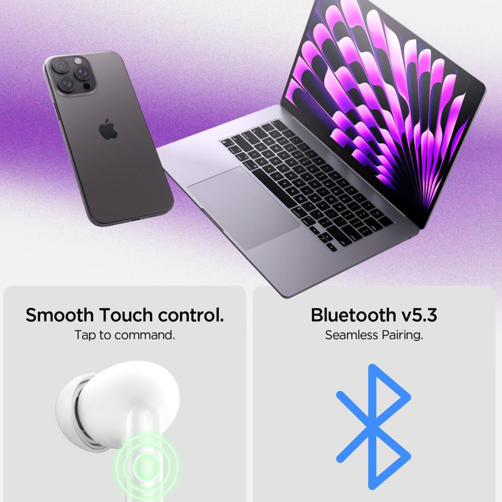 Auricolare Bluetooth Spigen SA2400, TWS, ANC, Nero