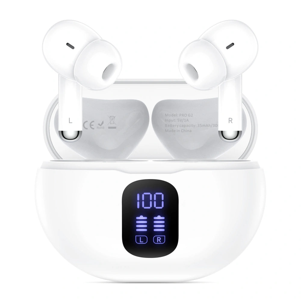 Auricolare Bluetooth Tech-Protect Ultraboost Pro G2, TWS, Bianco