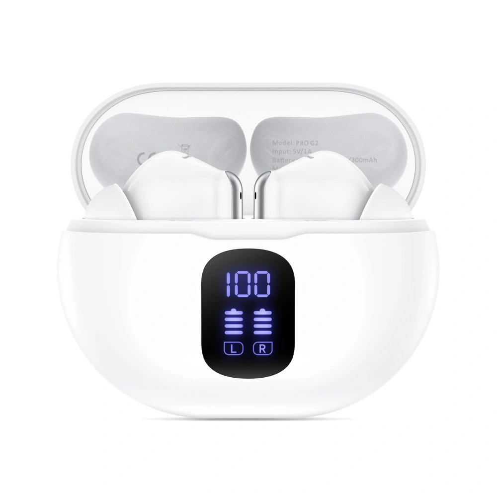 Auricolare Bluetooth Tech-Protect Ultraboost Pro G2, TWS, Bianco