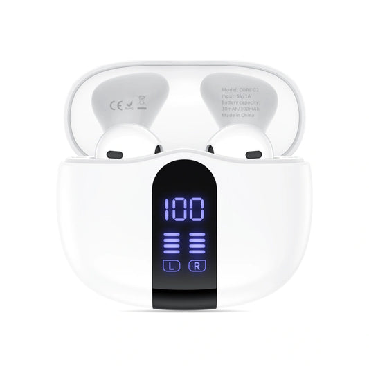 Auricolare Bluetooth Tech-Protect Ultraboost Core G2, TWS, Bianco