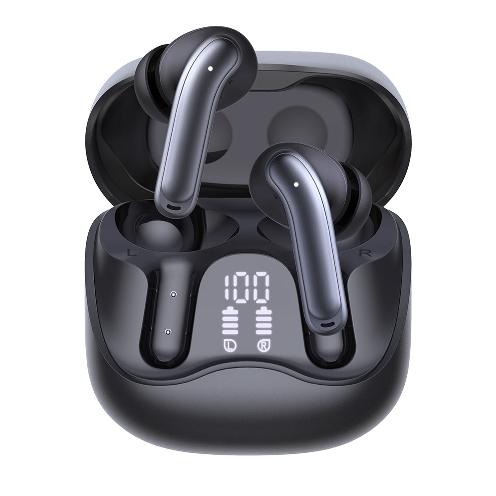 Auricolare Bluetooth Techsuit CW5 EchoFit Pro, TWS, ANC, MultiPoint, Nero