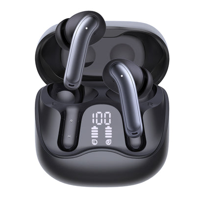 Auricolare Bluetooth Techsuit CW5 EchoFit Pro, TWS, ANC, MultiPoint, Nero