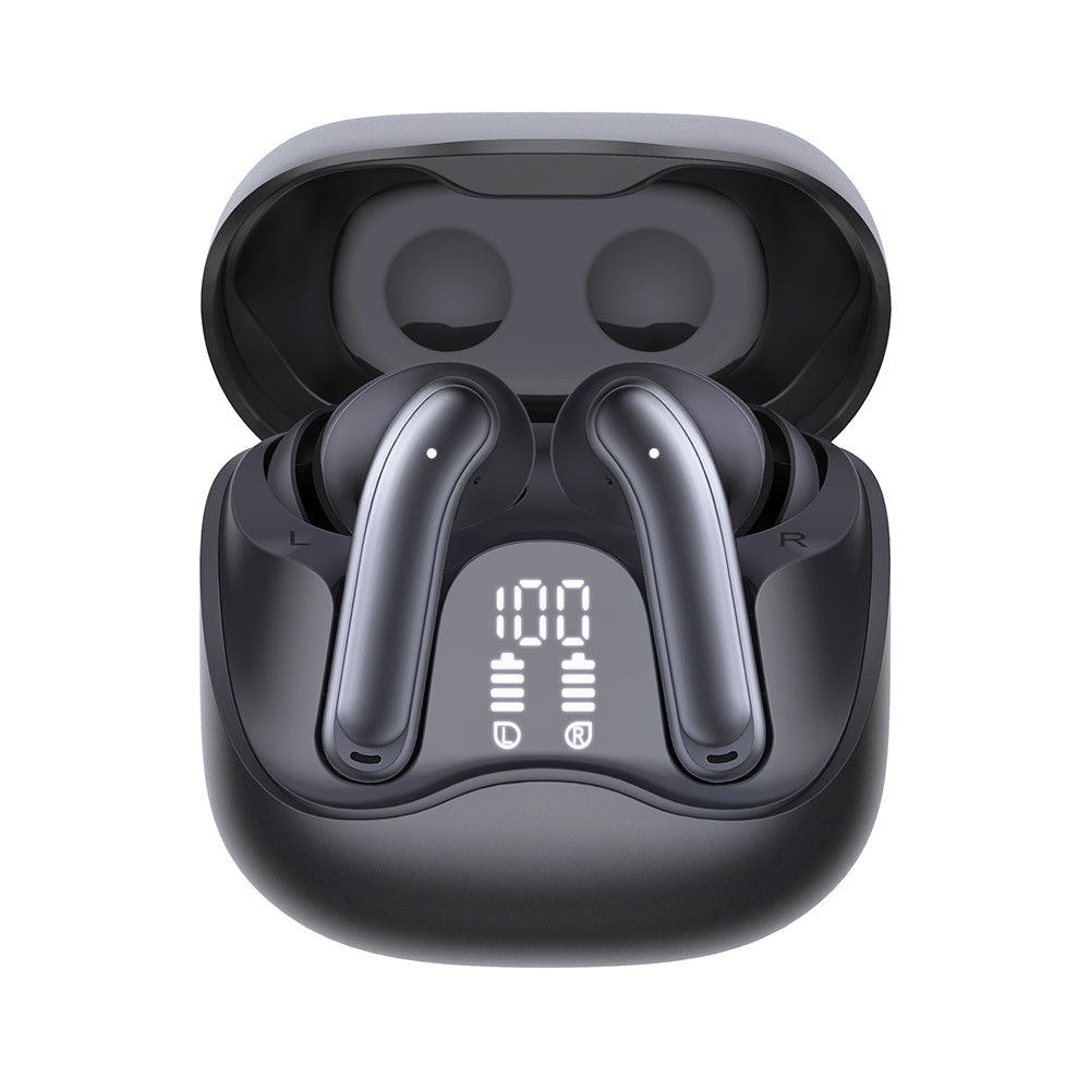 Auricolare Bluetooth Techsuit CW5 EchoFit Pro, TWS, ANC, MultiPoint, Nero