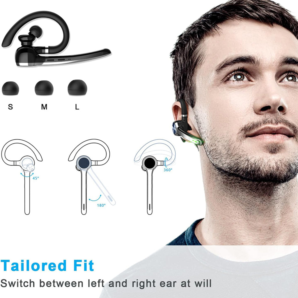 Techsuit Hearyo A6L Bluetooth Call Center Headset, Black