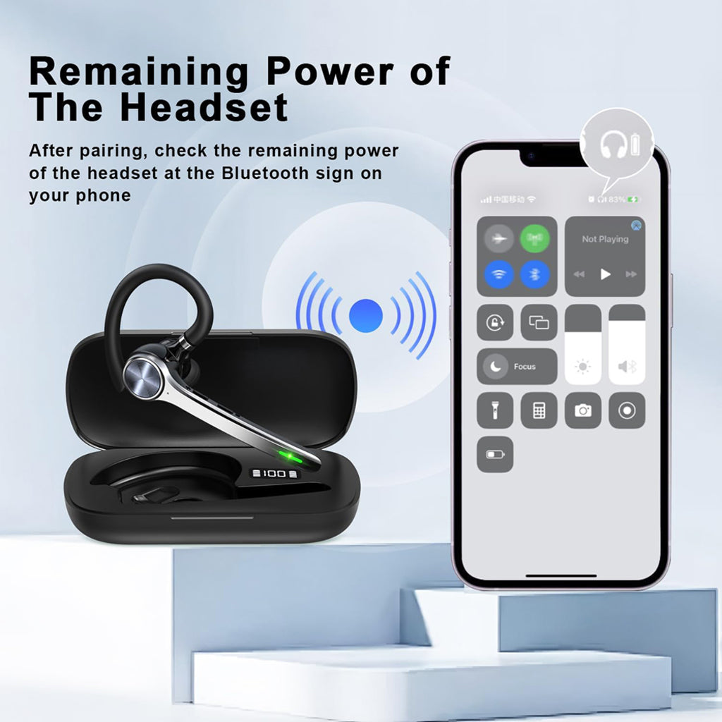 Techsuit Hearyo A6L Bluetooth Call Center Headset, Black