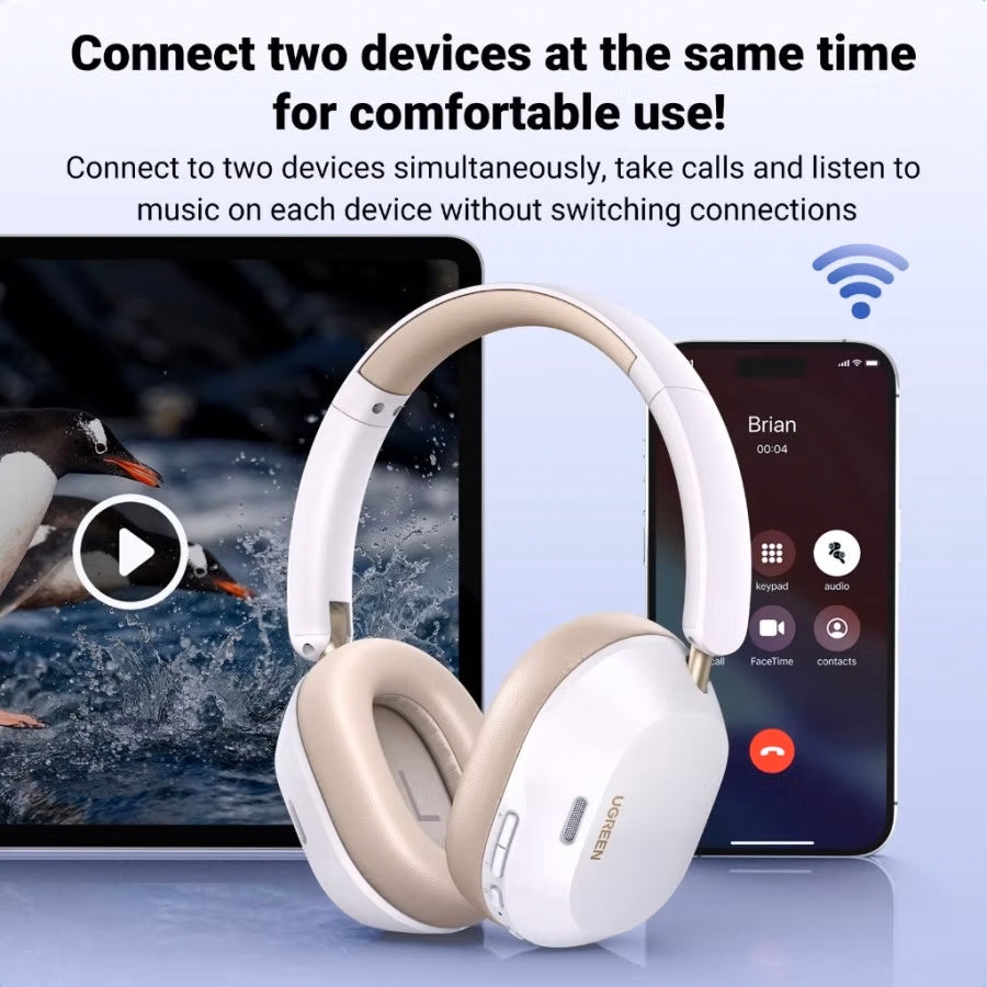 Auricolare Bluetooth UGREEN HP203, A2DP, ANC, Bianco
