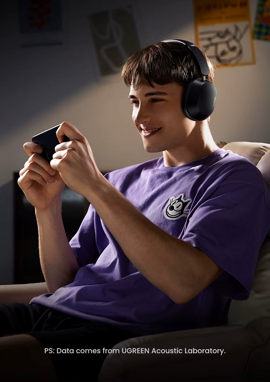 Auricolare Bluetooth UGREEN HP203, A2DP, ANC, Nero