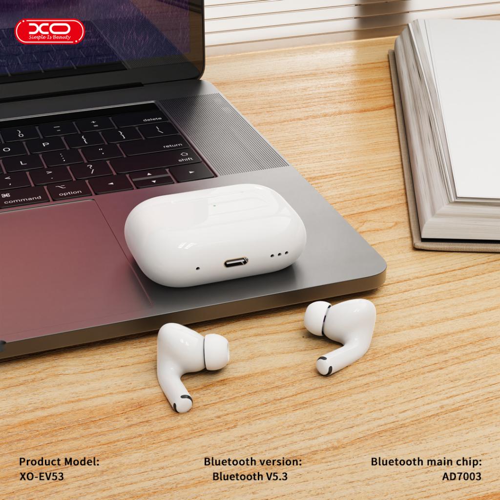 Auricolare Bluetooth XO Design EV53, TWS, ANC, Bianco