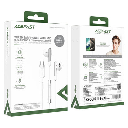 Auricolari USB-C Acefast L3, 1.2m, Bianco