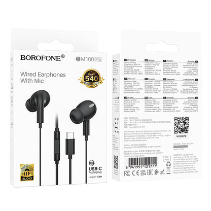 Auricolari USB-C Borofone BM100 Pro Fuente, Nero