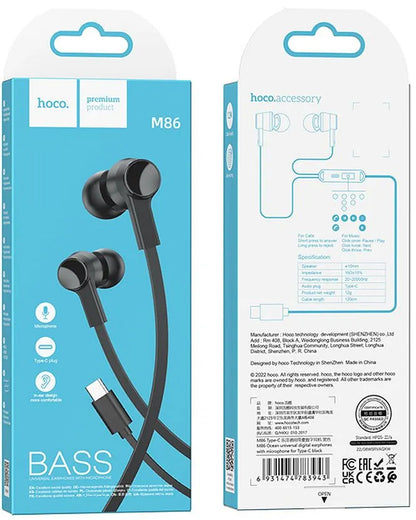 Auricolare USB-C HOCO M86, Nero