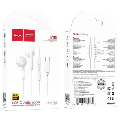 Handsfree USB-C HOCO M95, Bianco