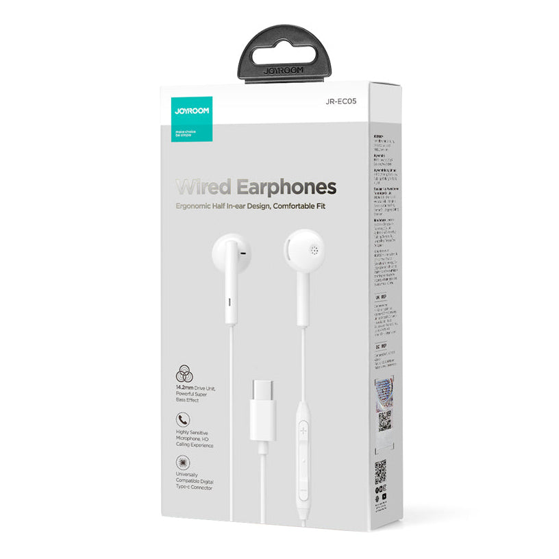 Handsfree USB-C Joyroom JR-EC05, Bianco