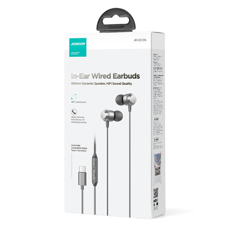 Auricolare USB-C Joyroom JR-EC06, Grigio