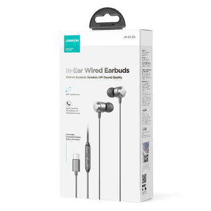 Auricolare USB-C Joyroom JR-EC06, Grigio