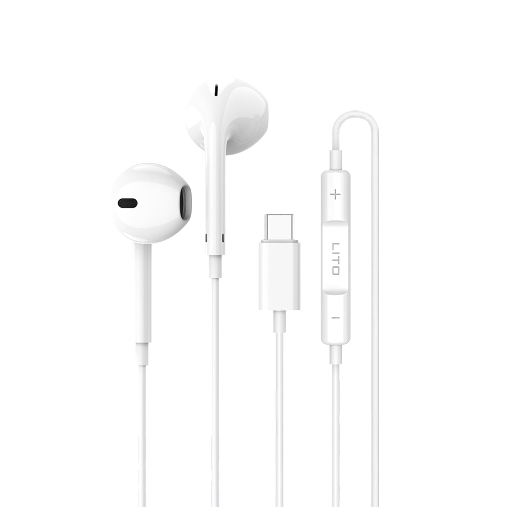 Handsfree USB-C Lito LF01T, 1.2m, White