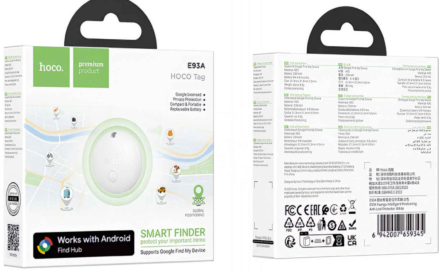 HOCO SmartTag E93A per Serie Android, Bianco