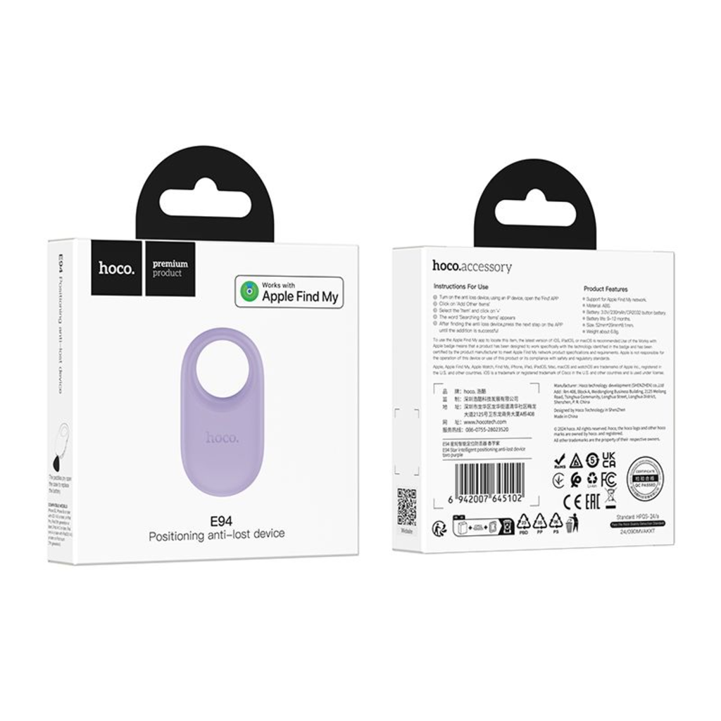 HOCO SmartTag E94 per serie iOS, Viola