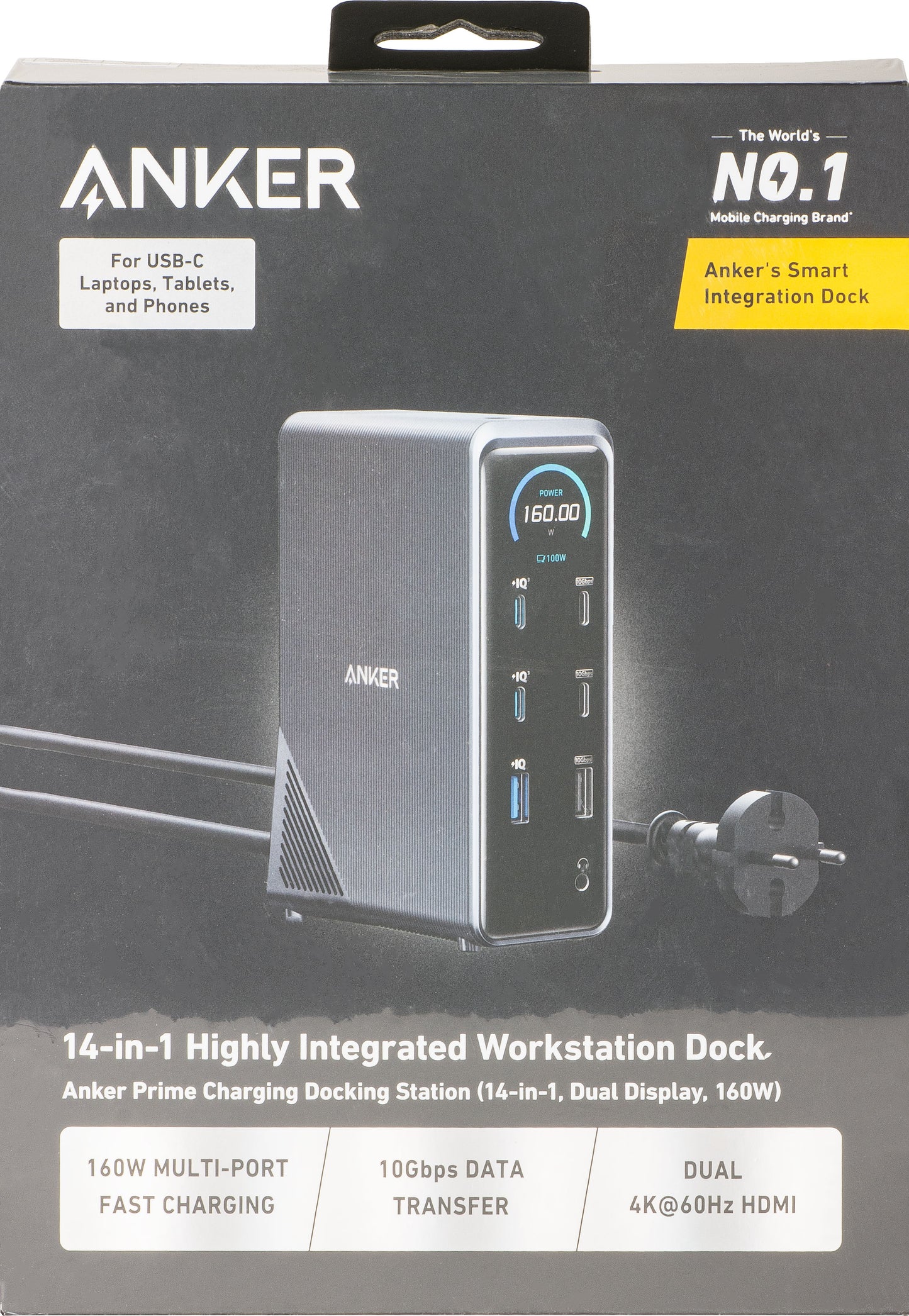 Hub Multifunzionale Anker Prime 737, 2 x USB-A 3.0 - 3 x USB-A - 5 x USB-C - 2 x HDMI - 1 x Jack 3.5mm - 1 x RJ45, Nero A83B63A1