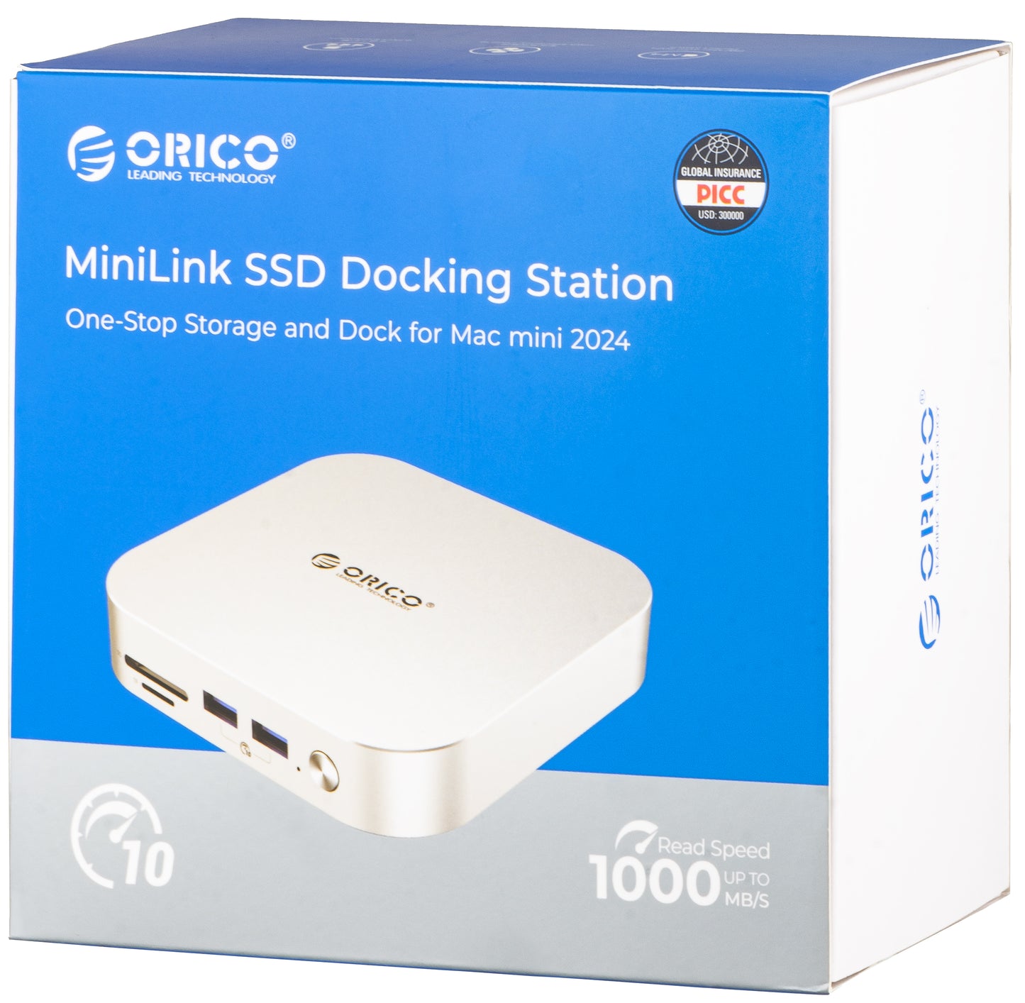 Hub Multifunzionale Orico MiniLink M48PR per Apple Mac Mini M4, 9in1, Argento