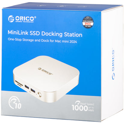 Hub Multifunzionale Orico MiniLink M48PR per Apple Mac Mini M4, 9in1, Argento
