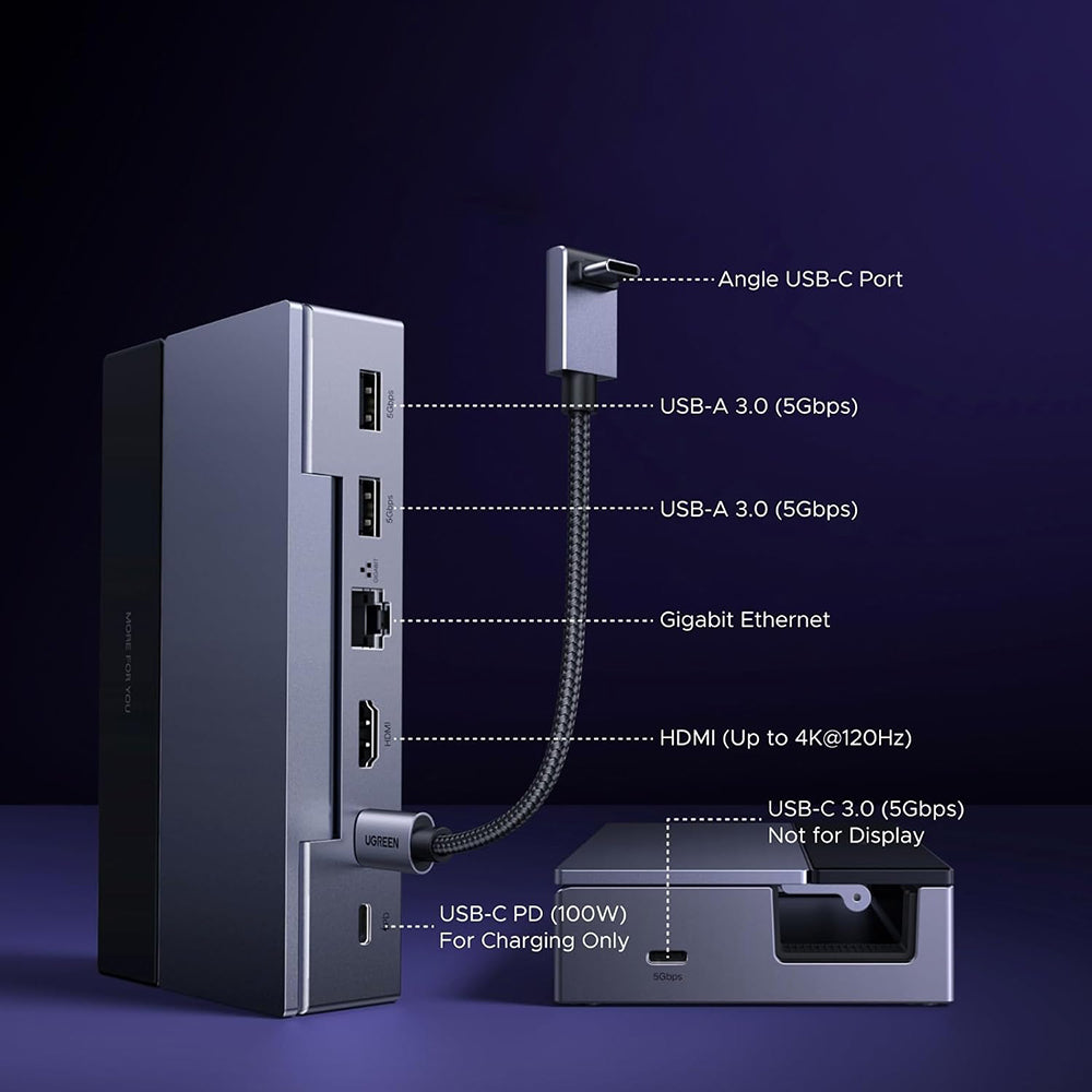 Hub Support UGREEN 75126 per Console Portatile, Grigio