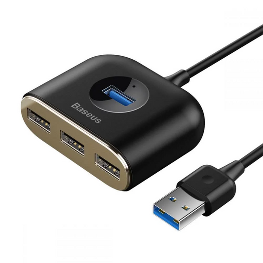 Hub USB Baseus Square, 1 x USB-A 3.0 - 3 x USB-A, Nero CAHUB-AY01