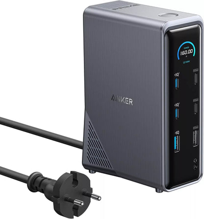 Hub Multifunzionale Anker Prime 737, 2 x USB-A 3.0 - 3 x USB-A - 5 x USB-C - 2 x HDMI - 1 x Jack 3.5mm - 1 x RJ45, Nero A83B63A1