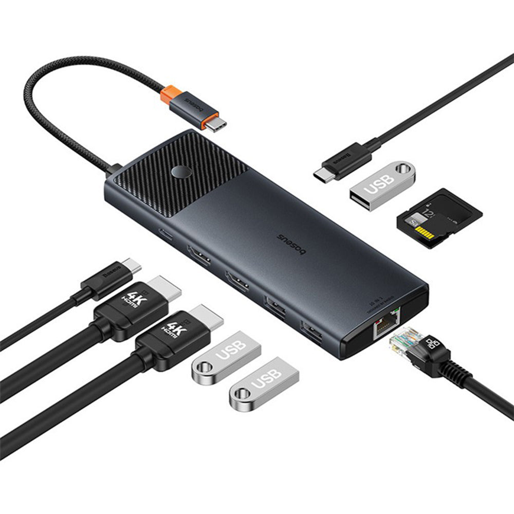 Hub USB-C Baseus Gleam II, 10in1, Nero B0114200