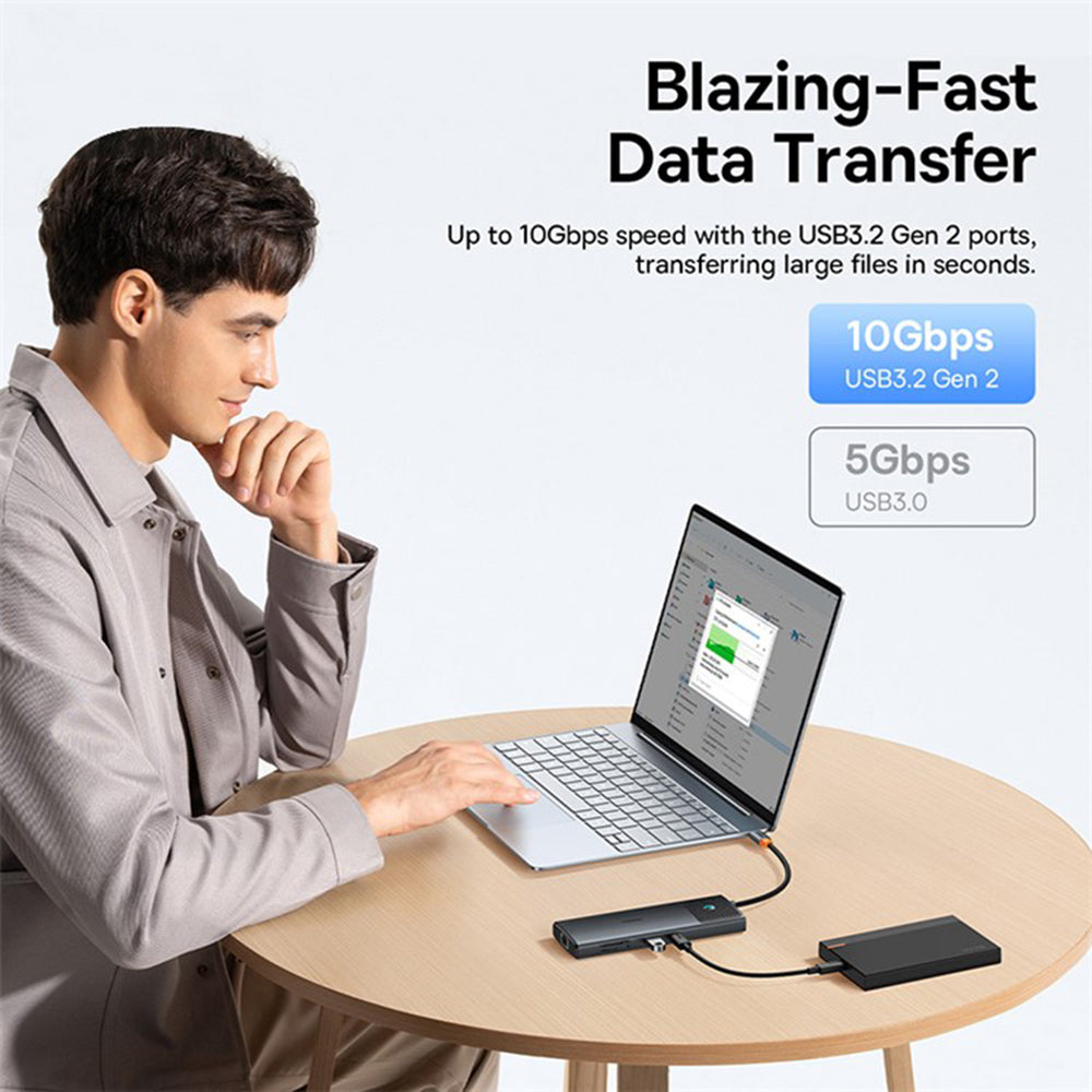 Hub USB-C Baseus Gleam II, 10in1, Nero B0114200