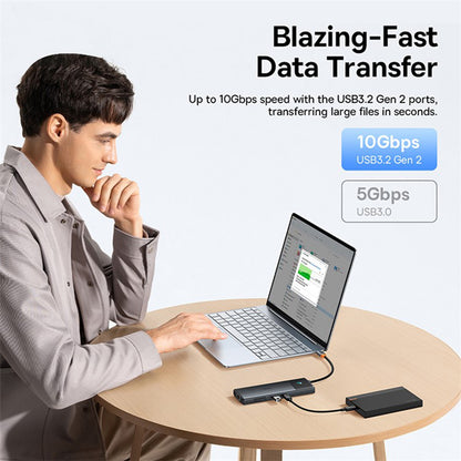 Hub USB-C Baseus Gleam II, 10in1, Nero B0114200