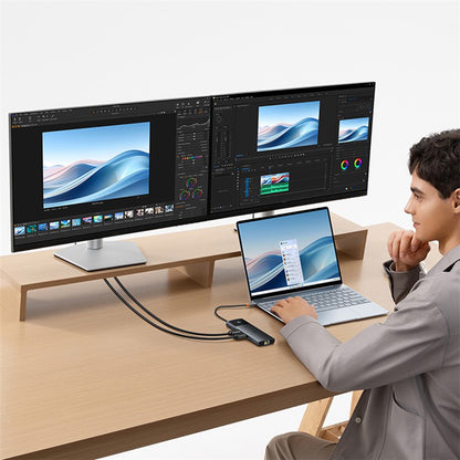 Hub USB-C Baseus Gleam II, 10in1, Nero B0114200