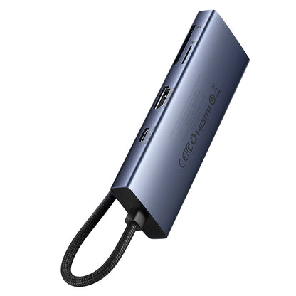 Hub USB-C Baseus UltraJoy, 3 x USB-A 3.0 - 1 x USB-C - 1 x HDMI - 1 x SD - 1 x microSD, Grigio B00052803811-00