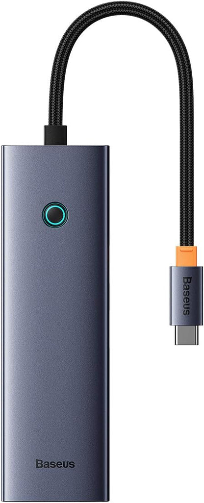 Hub USB-C Baseus UltraJoy, 2 x USB-A 3.0 - 1 x USB-C - 1 x HDMI - 1 x RJ45 - 1 x SD - 1 x microSD, Grigio B00052805813-00