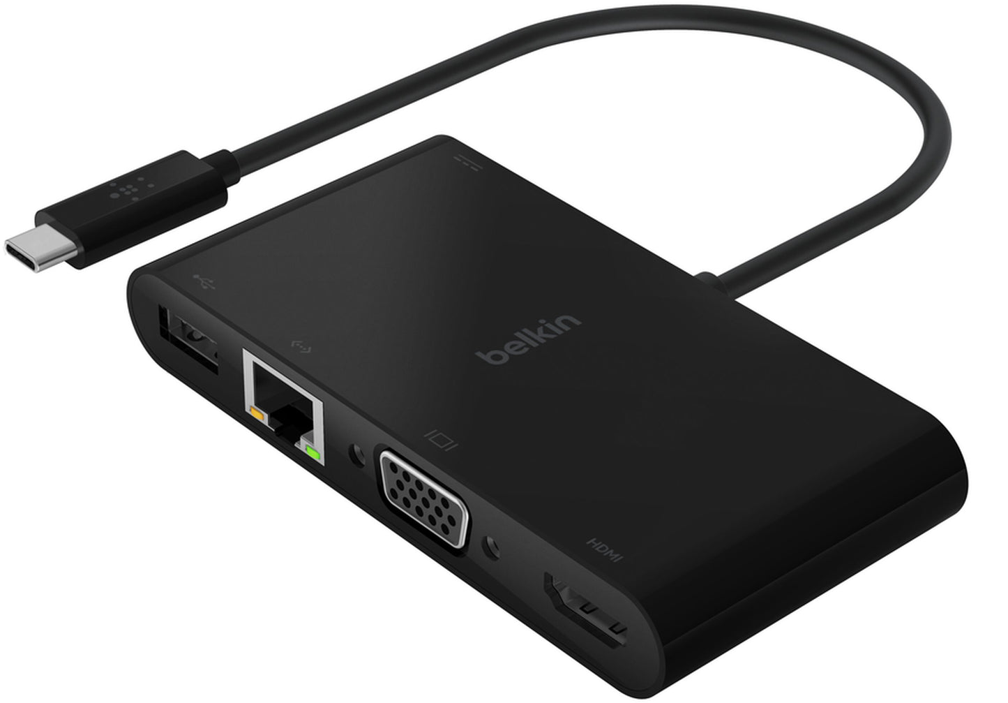 Hub USB-C Belkin Connect, 1 x USB-A 3.0 - 1 x USB-C - 1 x HDMI - 1 x VGA - 1 x RJ45, Nero AVC004btBK