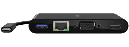 Hub USB-C Belkin Connect, 1 x USB-A 3.0 - 1 x HDMI - 1 x VGA - 1 x RJ45, Nero AVC005btBK