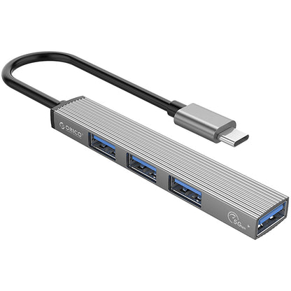 Orico AH-A13 USB-C Hub, 1 x USB-A 3.0 - 3 x USB-A, Gray