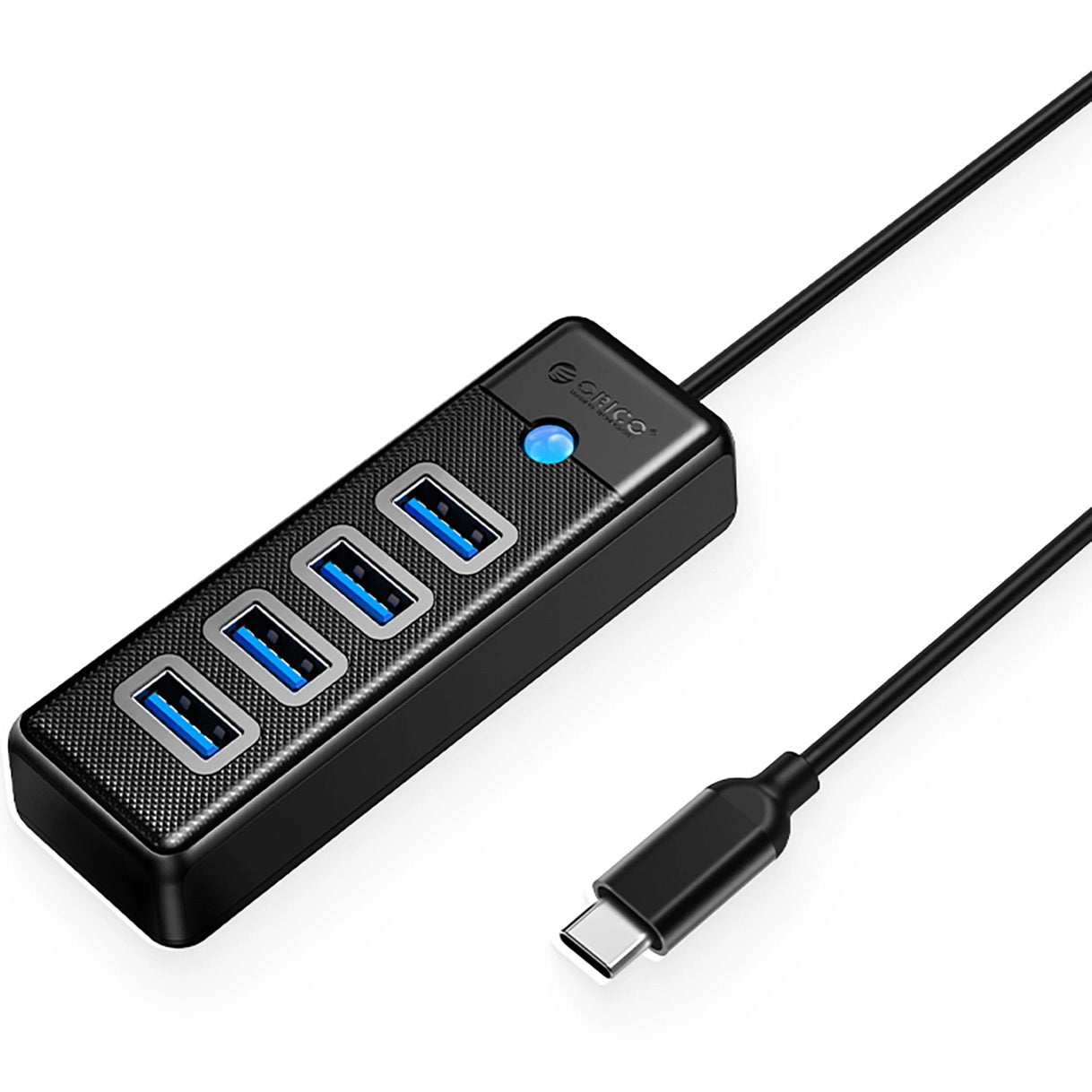Orico PW4U-C3 USB-C Hub, 4 x USB-A 3.0, Black