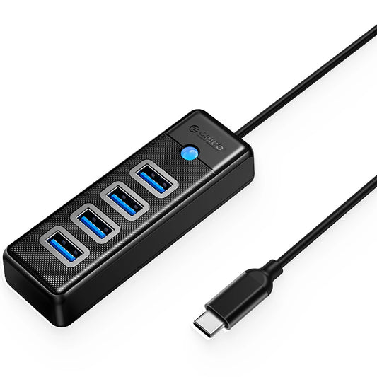 Hub USB-C Orico PW4U-C3, 4 x USB-A 3.0, Nero
