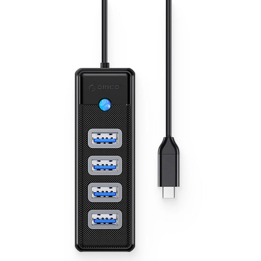 Hub USB-C Orico PW4U-C3, 4 x USB-A 3.0, Nero