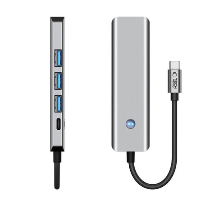 Hub USB-C Tech-Protect HB01, 1 x USB-A 3.0 - 2 x USB-A - 1 x USB-C - 1 x HDMI, Grigio
